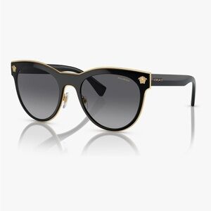 Versace Women's Sunglasses in Black with Gold Trim